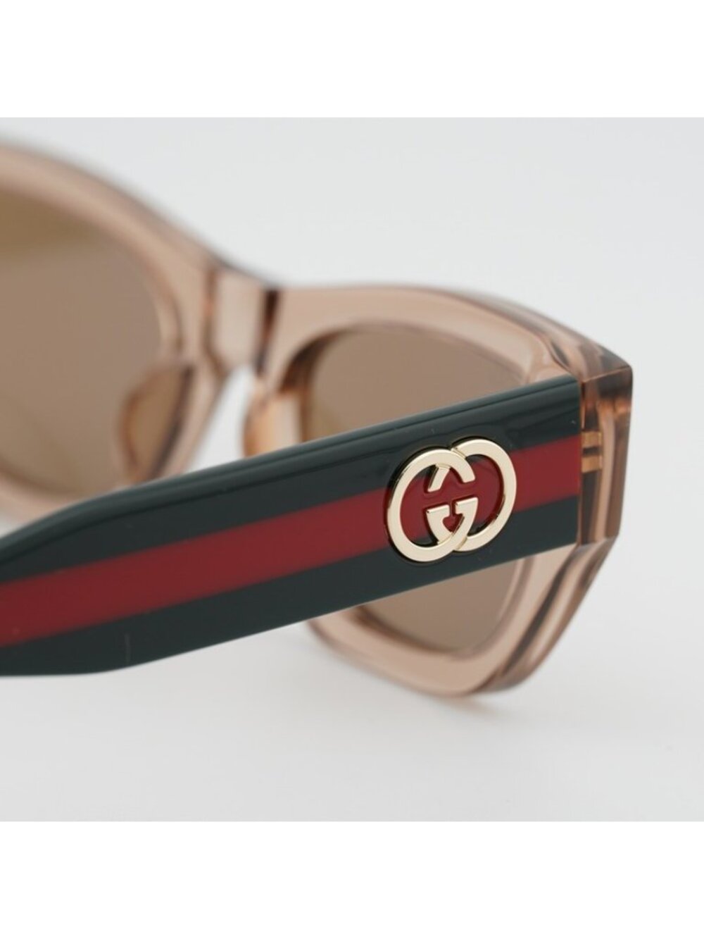 Gucci GG2116S 004 Sunglasses Transparent Brown Cat Eye Frame, Brown Lenses - Picture 7 of 11